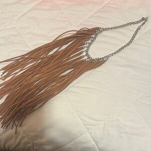 Fringe Necklace with Silver Chain